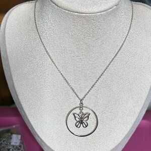 Silver Butterfly Pendant Necklace